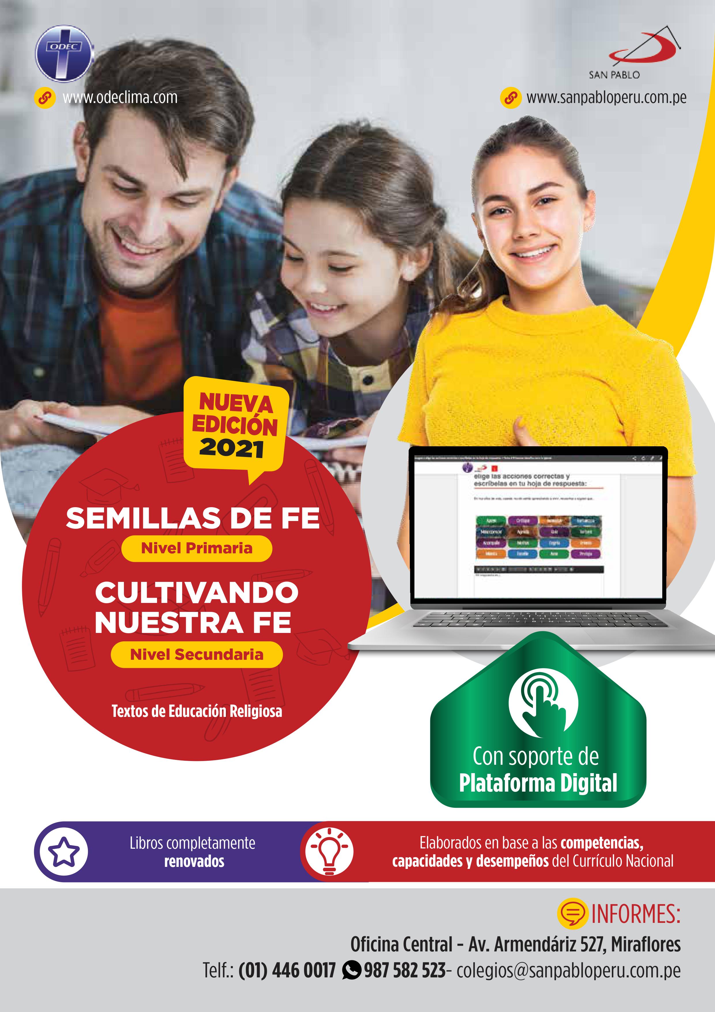 Brochure Nuevos Textos Escolares de Educación Religiosa de SAN PABLO - ODEC LIMA