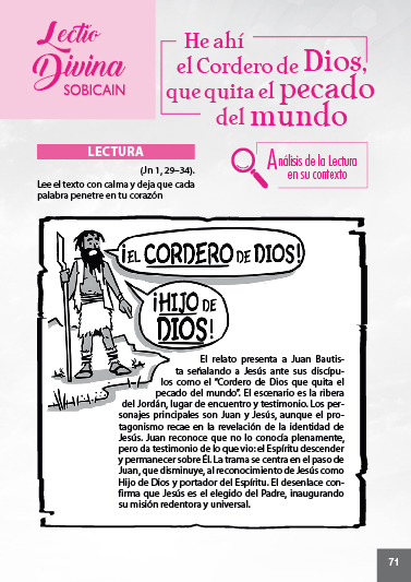 Lectio Divina: He ahí el Cordero de Dios, que quita el pecado del mundo