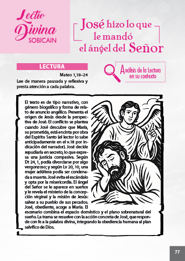 Lectio Divina: José hizo lo que le mandó el ángel del Señor