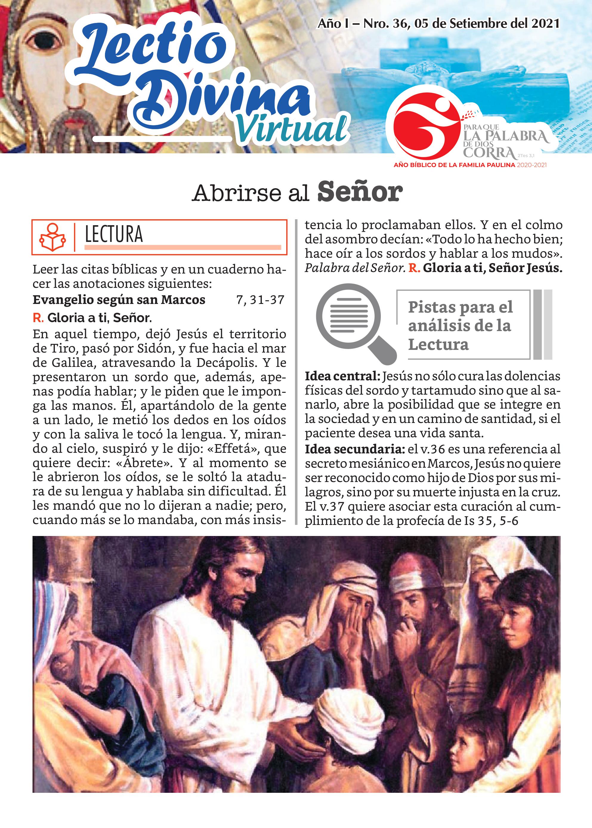 Lectio Divina Virtual 05/09/2021