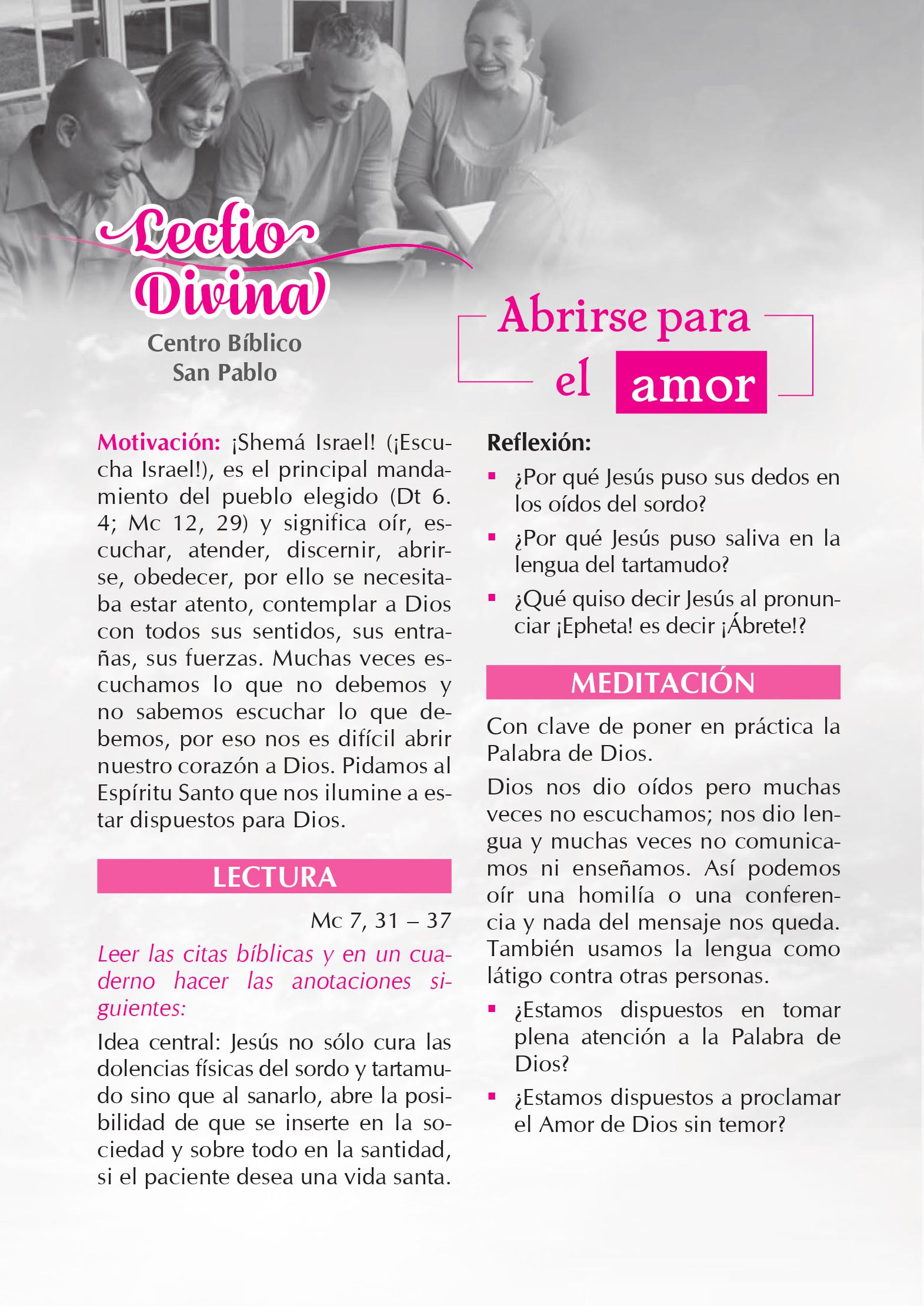 Lectio Divina Virtual 08/09/2024