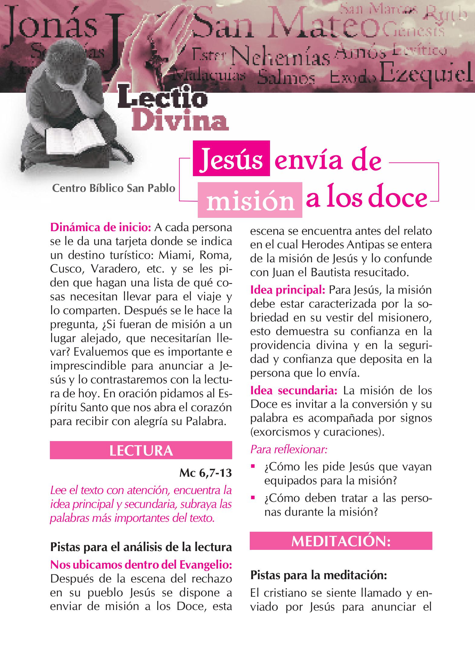 Lectio Divina Virtual 14/07/2024