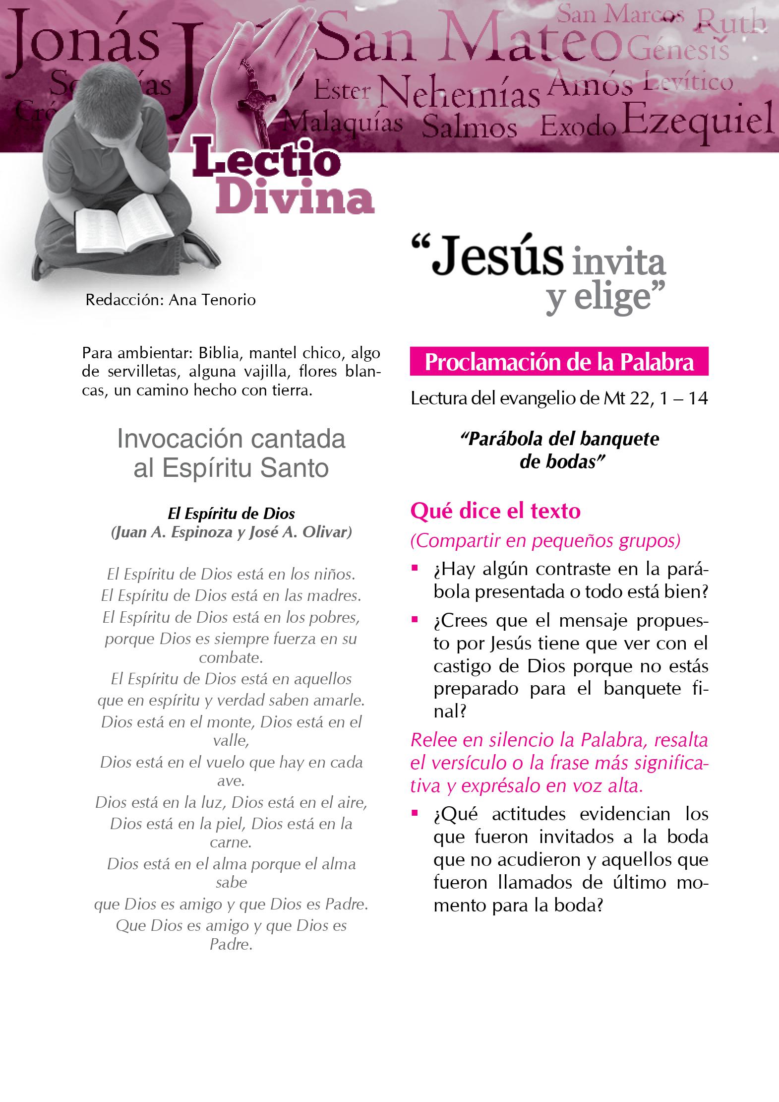 Lectio Divina Virtual 15/10/2023