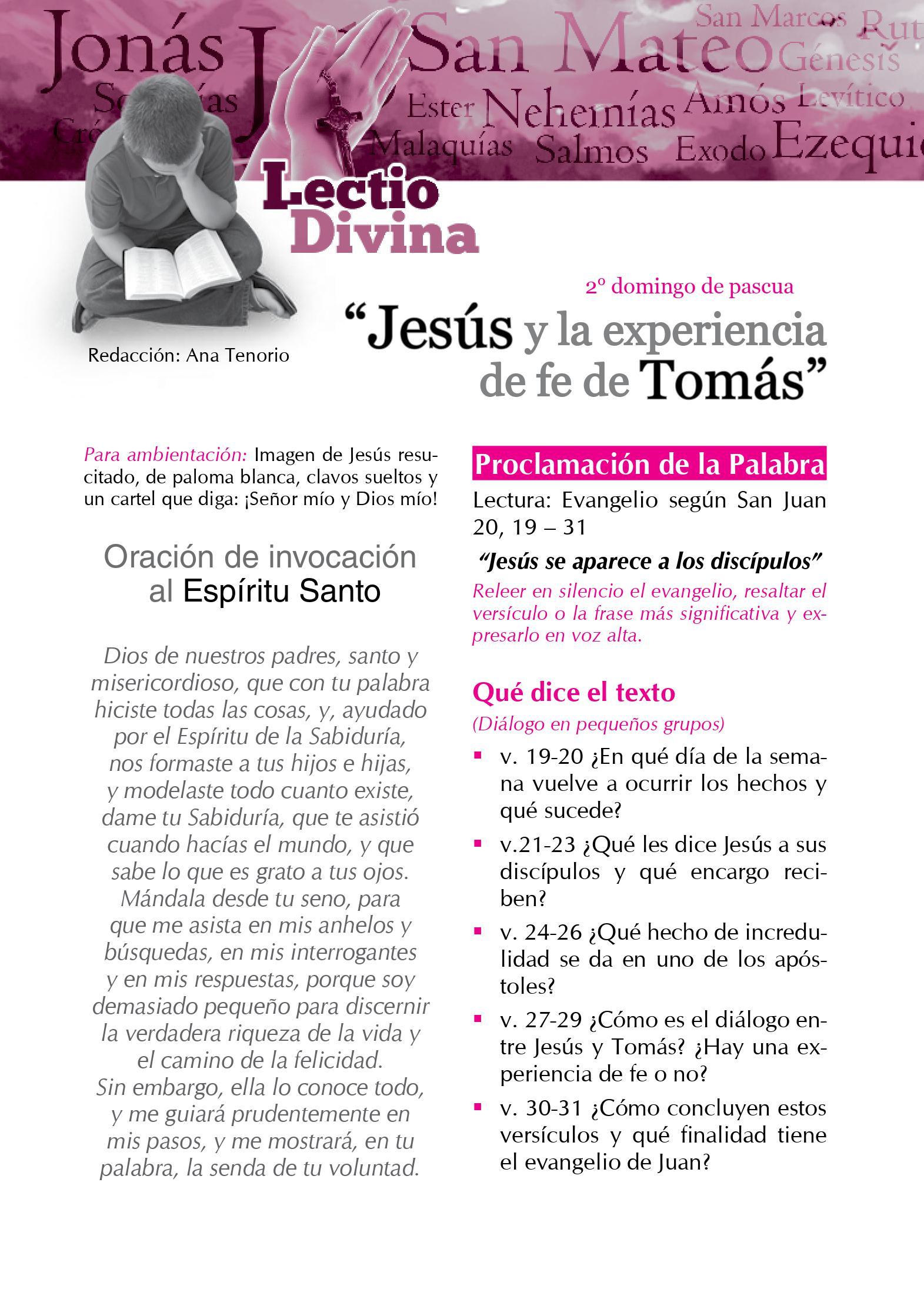 Lectio Divina Virtual 16/04/2023