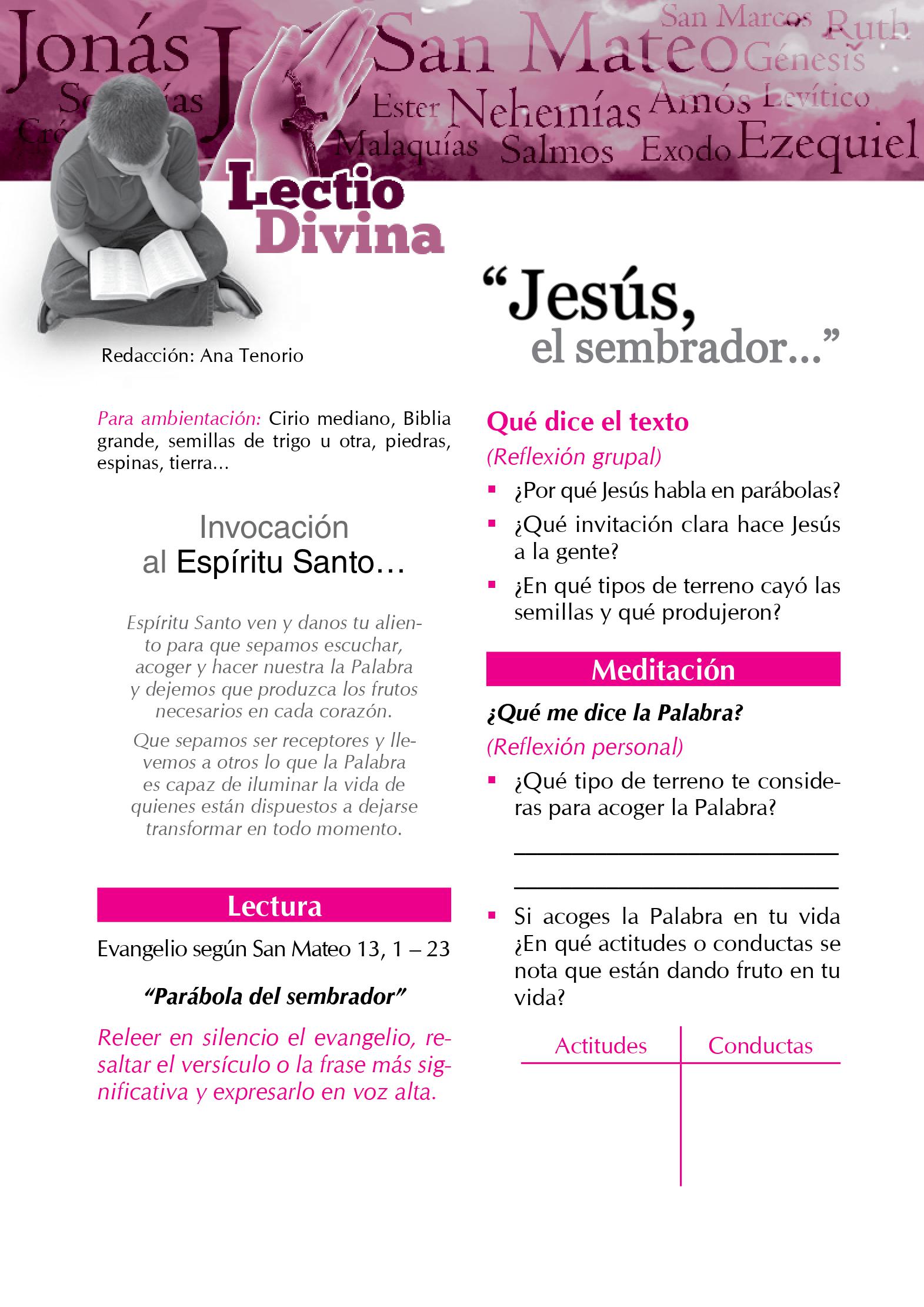 Lectio Divina Virtual 16/07/2023