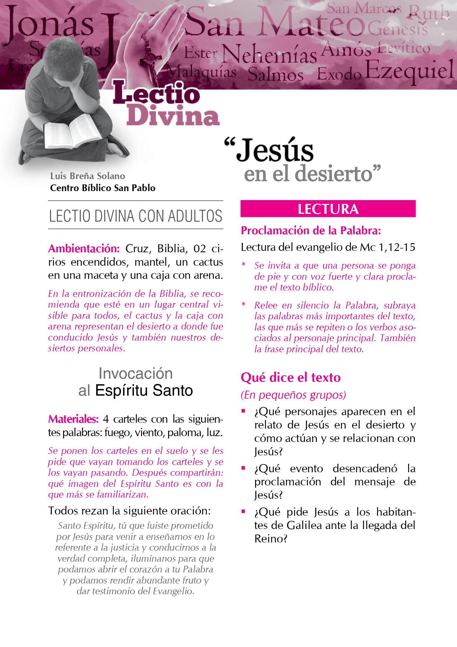 Lectio Divina Virtual 18/02/2024