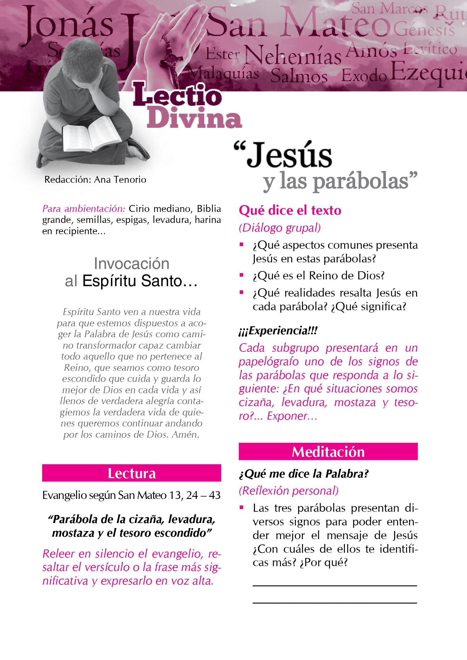 Lectio Divina Virtual 23/07/2023