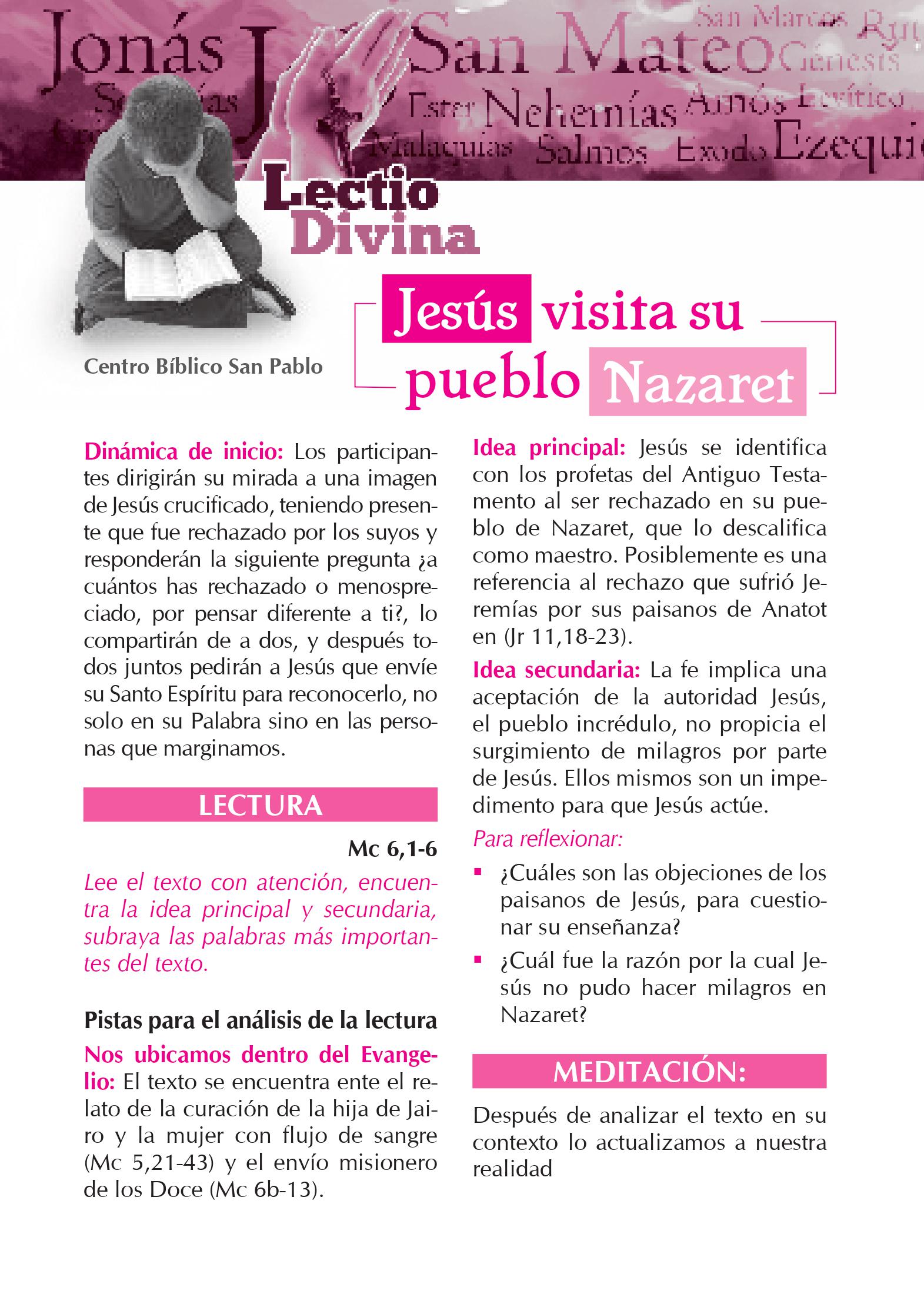 Lectio Divina Virtual 07/07/2024