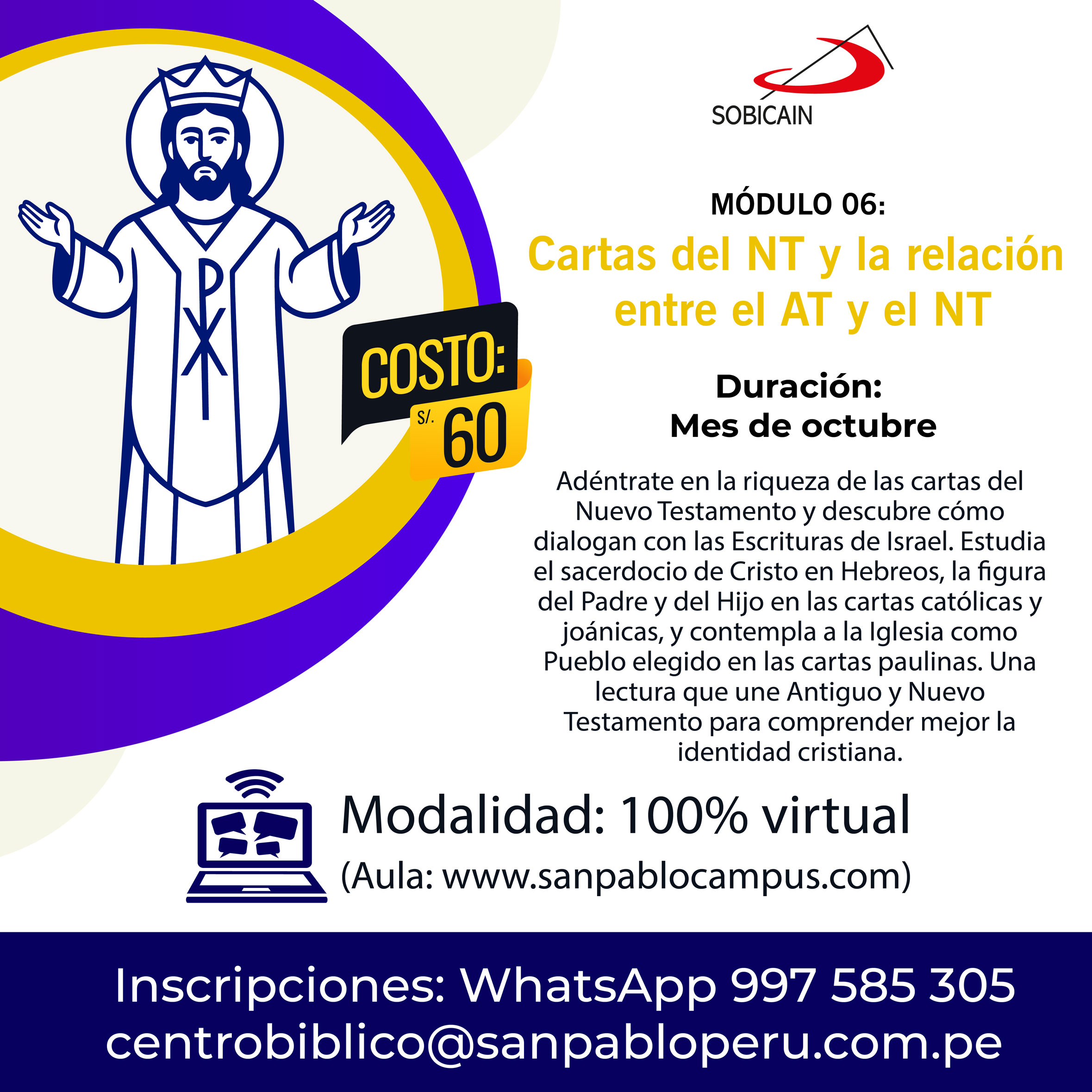 Curso Virtual: "Cartas del NT y la relación del AT y el NT" 2025