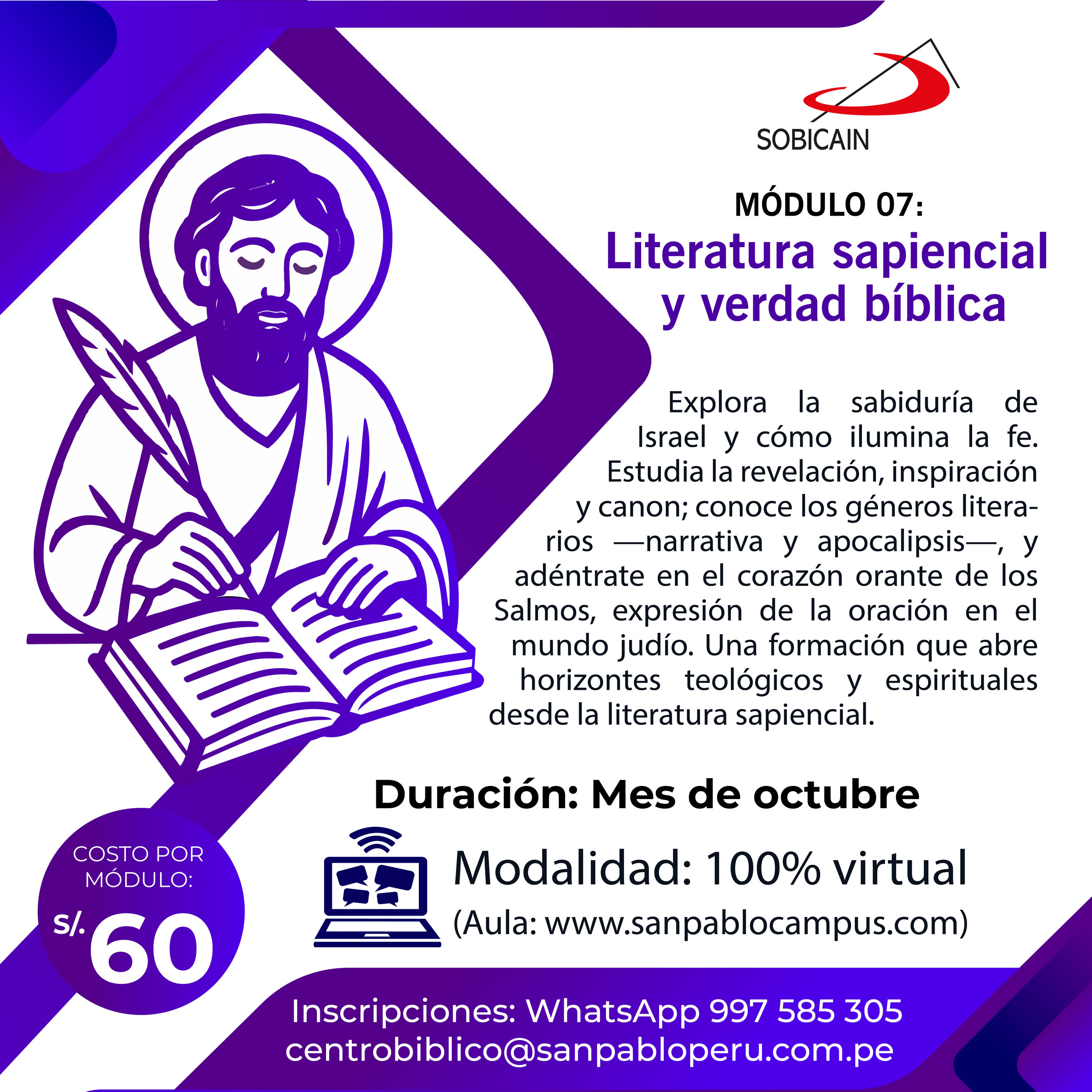 Curso Virtual: “Literatura Sapiencial y verdad Bíblica” 2025
