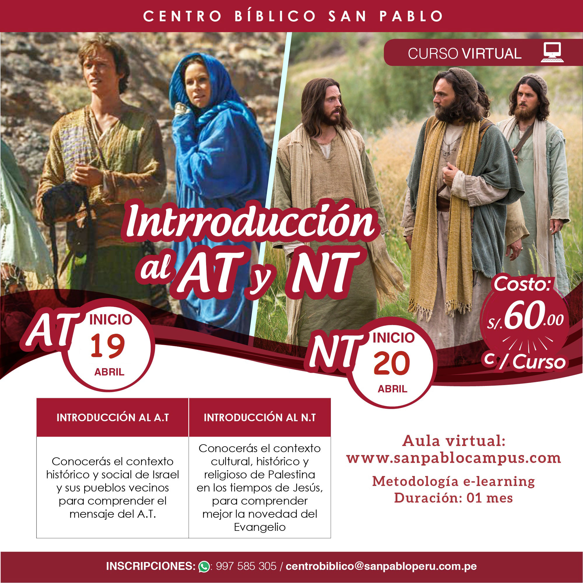 Cursos Virtuales  "Introducción al Antiguo Testamento e Introducción al Nuevo Testamento”