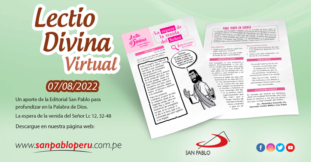 Lectio Divina Virtual 07/08/2022