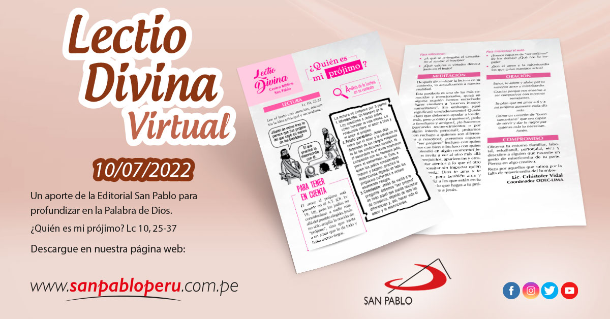 Lectio Divina Virtual 10/07/2022