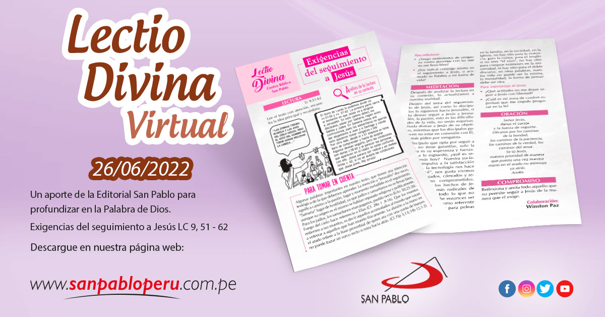 Lectio Divina Virtual 26/06/2022